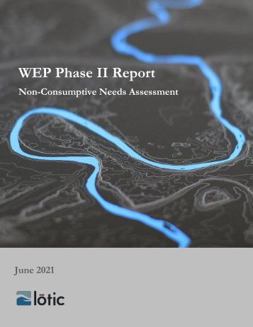 Watershed Enhancement Partnership Phase II Report: Non-Consumptive Needs Assessment