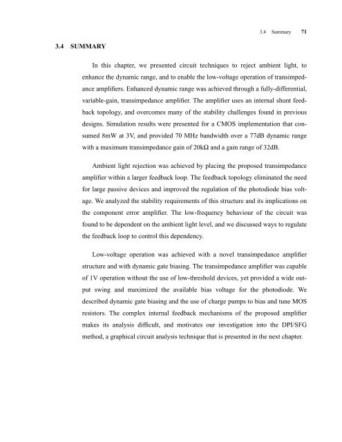 CMOS Optical Preamplifier Design Using Graphical Circuit Analysis