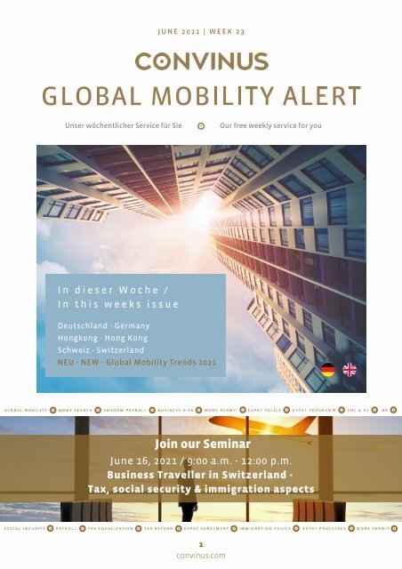 CONVINUS Global Mobility Alert Week 23