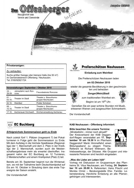 Infoblatt mit BF-Tag-Bericht - Freiwillige Feuerwehr Neuhausen