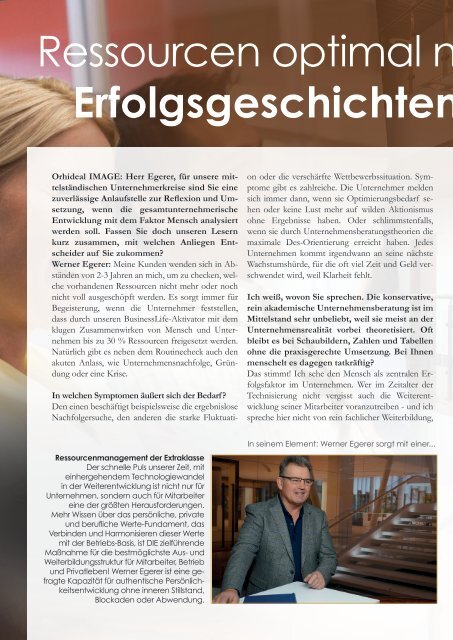 Orhideal IMAGE Magazin März 2022 mit Titelstory über Umwelttechnik Kohl • Markus Kohl