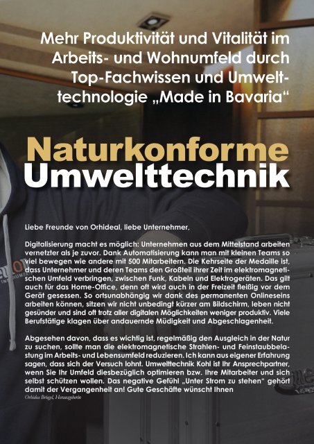 Orhideal IMAGE Magazin März 2022 mit Titelstory über Umwelttechnik Kohl • Markus Kohl