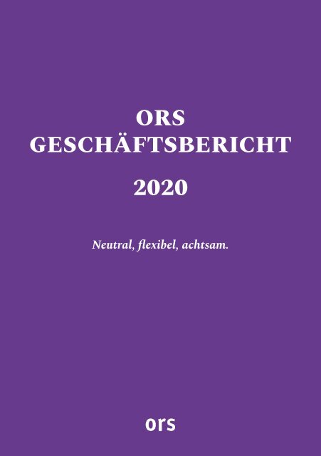 ORS Geschäftsbericht 2020 Deutsch