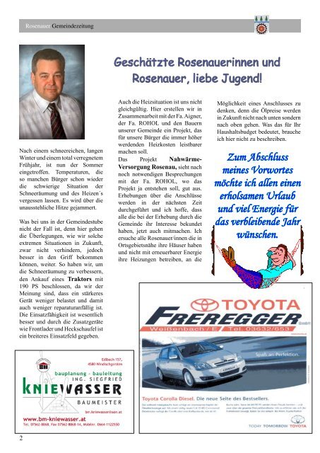 02. Ausgabe 2006 - Rosenau am Hengstpaß - Land Oberösterreich