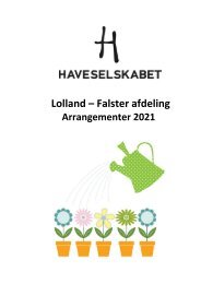 Program 2021 for Haveselskabet Lolland-Falster