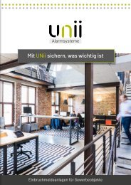 UNii Einbruchmeldeanlagen für Gewerbeobjekte