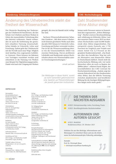 Die Neue Hochschule Heft 3/2021