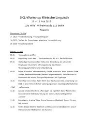 Programm (PDF) - Bundesverband Klinische Linguistik (BKL)