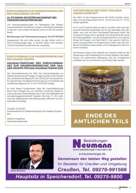 Creußen Journal - Ausgabe 12 - Juni 2021