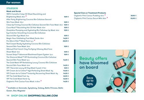 Valid until 10/2021 Tallink-Silja Line Perfumes, Cosmetics and accessories pricelist