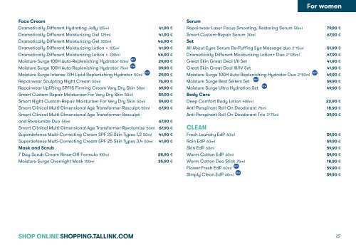 Valid until 10/2021 Tallink-Silja Line Perfumes, Cosmetics and accessories pricelist