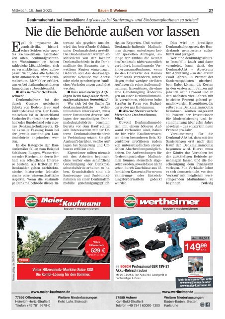 Mittelbadische Presse - Bauen und Wohnen