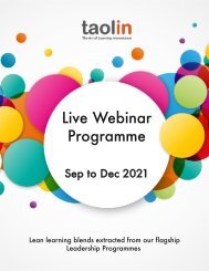 Live Webinar Programme Q4 2021 