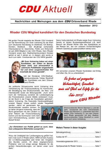 langjährige Bemühungen der CDU Rhade haben ... - CDU Dorsten