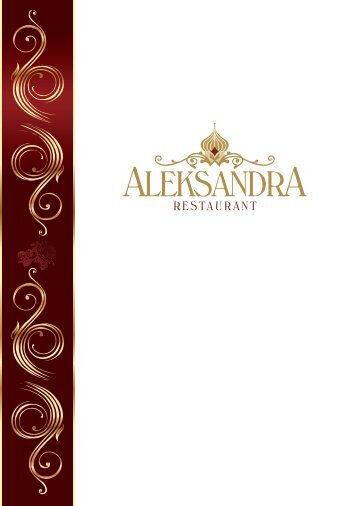 Restaurant Aleksandra menu 2021-2022