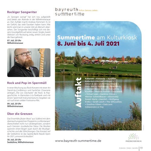 Bayreuth Aktuell Sommerausgabe Juni/Juli/August 2021