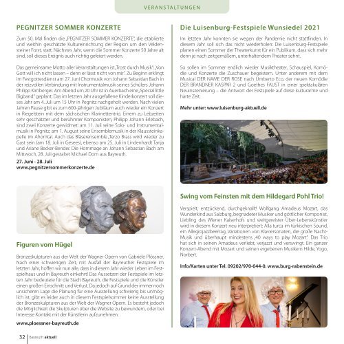 Bayreuth Aktuell Sommerausgabe Juni/Juli/August 2021