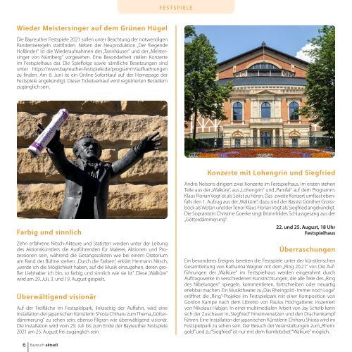 Bayreuth Aktuell Sommerausgabe Juni/Juli/August 2021