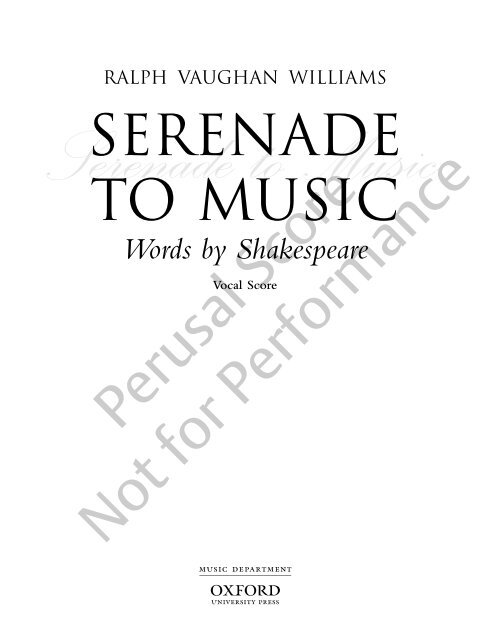 R. Vaughan Williams - Serenade to Music