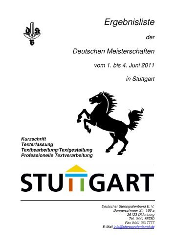 Einzelergebnisse Kurzschrift - Stuttgarter Stenografenverein e. V.