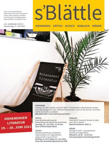 s'Blättle Nr. 24 - Do, 17. Juni 2021