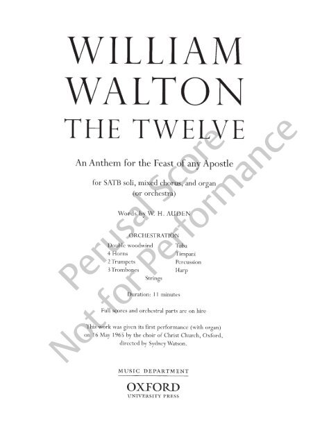 William Walton - The Twelve