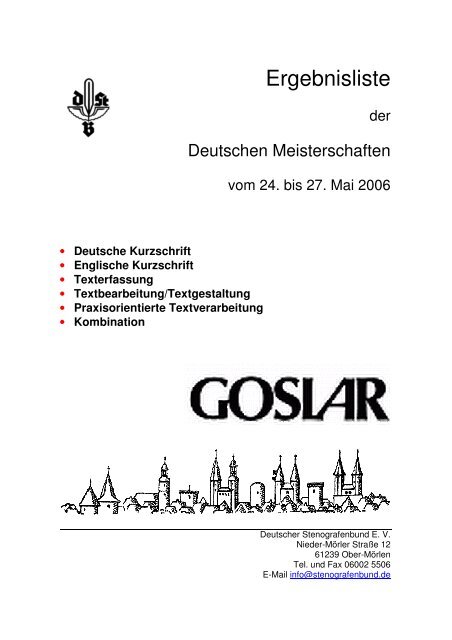 Einzelergebnisse Kurzschrift Zav