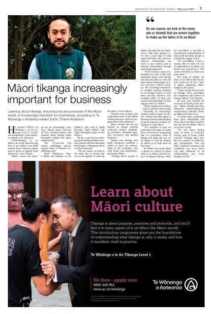 Waikato Business News May/June 2021