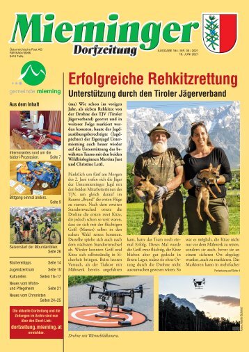 Mieminger Dorfzeitung - Juni Ausgabe 2021