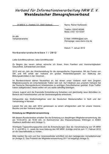 Westdeutscher Stenografenverband - Verband für ...
