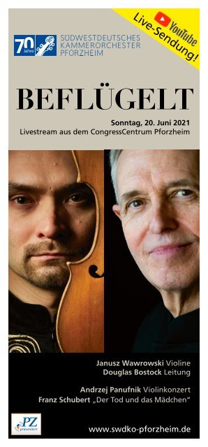 Programmheft: "Beflügelt" - Online-Konzert Pforzheim 20. Juni 2021, 19:00h