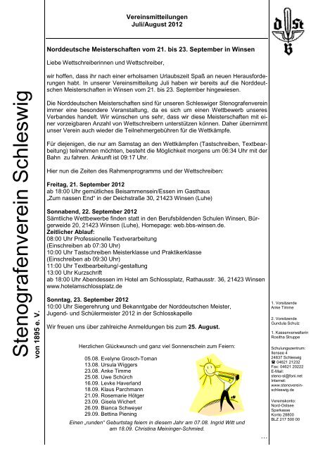 Stenografenverein Schleswig von ...