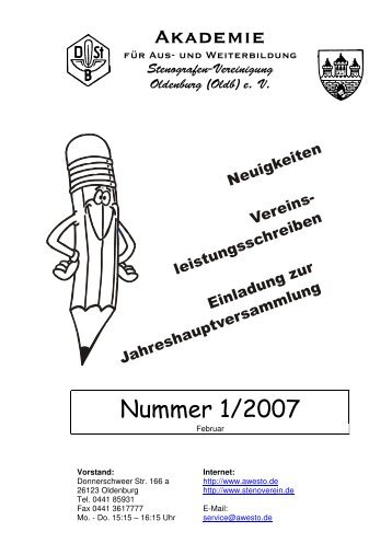 Ausgabe 1/2007 - Akademie AWeStO