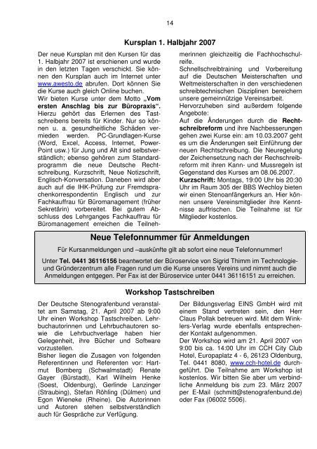 Ausgabe 1/2007 - Akademie AWeStO