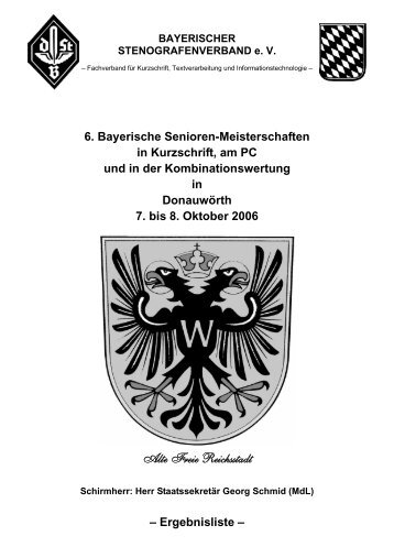 Alte Freie Reichsstadt - Bayerischer Stenografenverband e. V.