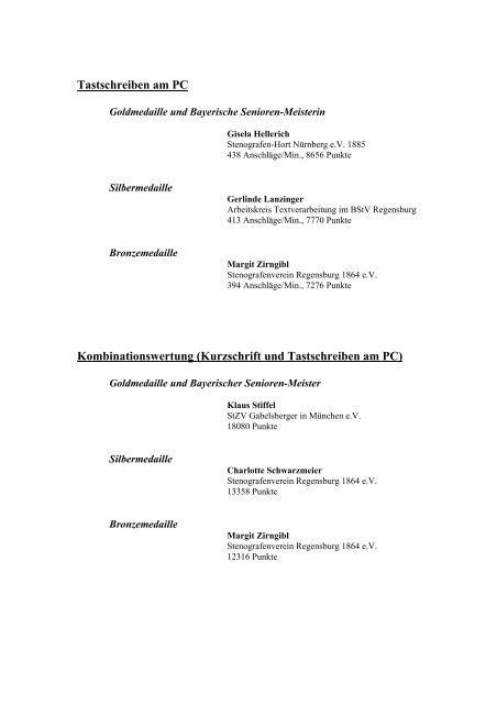 4. Bayerische Senioren-Meisterschaften 2002 in Regensburg in ...