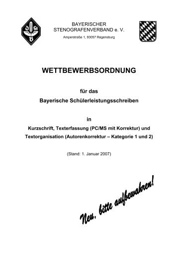 WETTBEWERBSORDNUNG - Bayerischer Stenografenverband e. V.