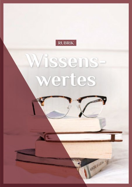 Sehenswert-Magazin Frühling/Sommer 2021 Brillen Brager