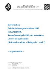Bayerisches Schülerleistungsschreiben 2008 in Kurzschrift ...