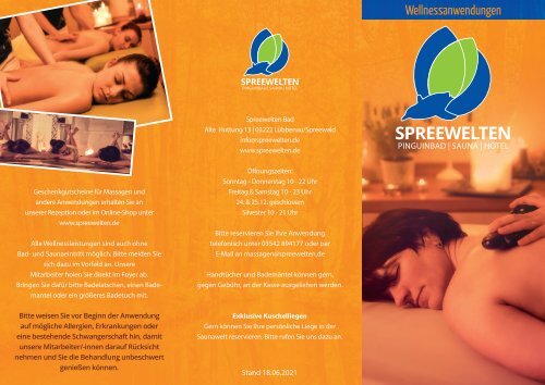 Spreewelten - Wellnessflyer