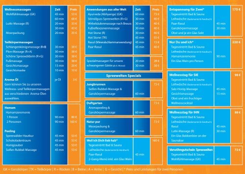 Spreewelten - Wellnessflyer