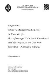 Bayerisches Schülerleistungsschreiben 2003 in Kurzschrift ...