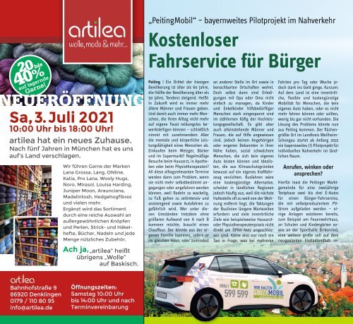 altlandkreis - Das Magazin für den westlichen Pfaffenwinkel - Ausgabe Juli/August 2021