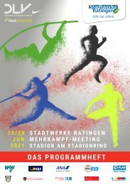 Das Programmheft zum Stadtwerke Ratingen Mehrkampf-Meeting am 19. und 20. Juni 2021