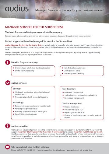 IT Service Desk Brochure