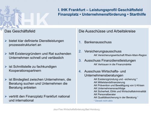 I. IHK Frankfurt - Bad-Homburg