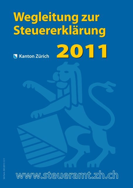 Wegleitung Zur Steuererklarung 2011 Kantonales Steueramt