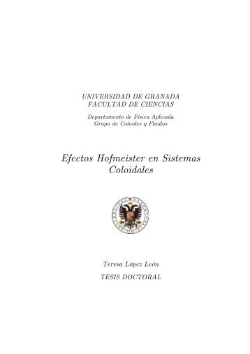 Efectos Hofmeister en Sistemas Coloidales - Universidad de Granada