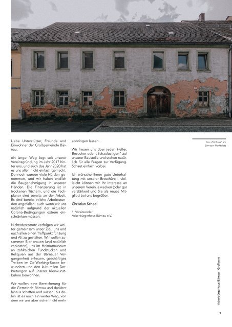 Broschüre Ackerbürgerhaus Bärnau 2021