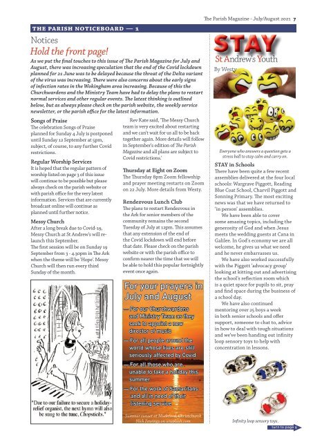 The Parish Magazine July and August 2021